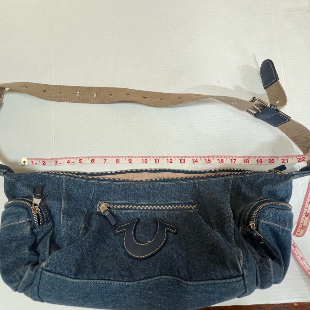 True Religion Boho Crossbody bag Womens Purse DENIM BLUE Shoulder - Picture 5 of 12